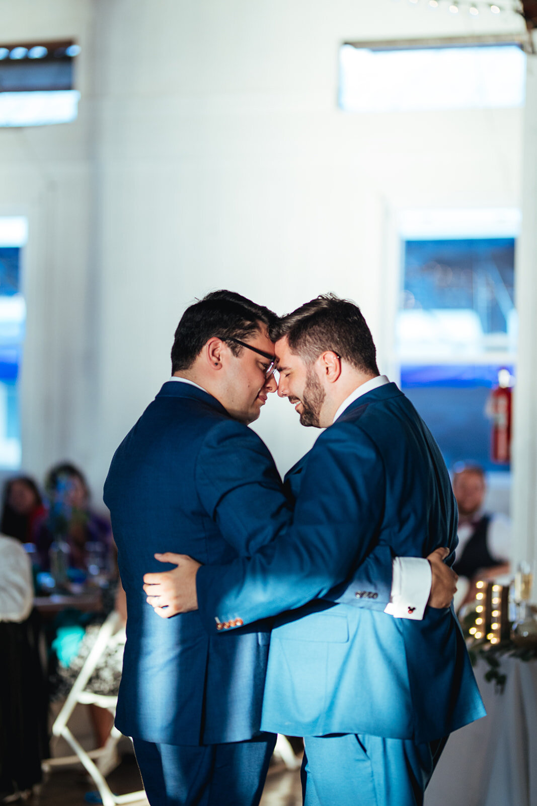 Queer newlyweds first dance in Portland ME Shawnee Custalow Queer wedding photography