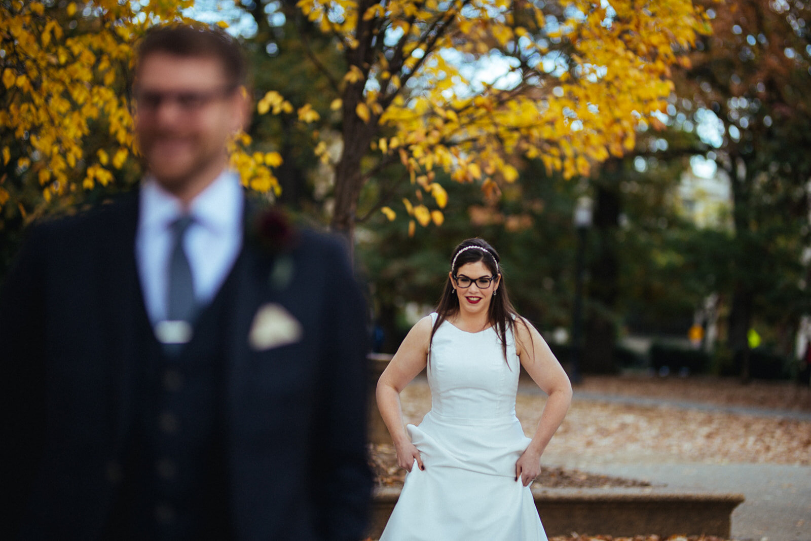 Bride before first look in DC Shawnee Custalow wedding photography