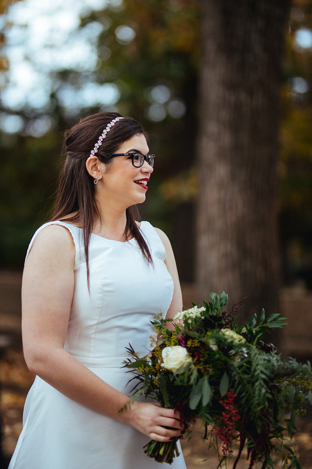 Bride holding bouquet in DC Shawnee Custalow Wedding Photography