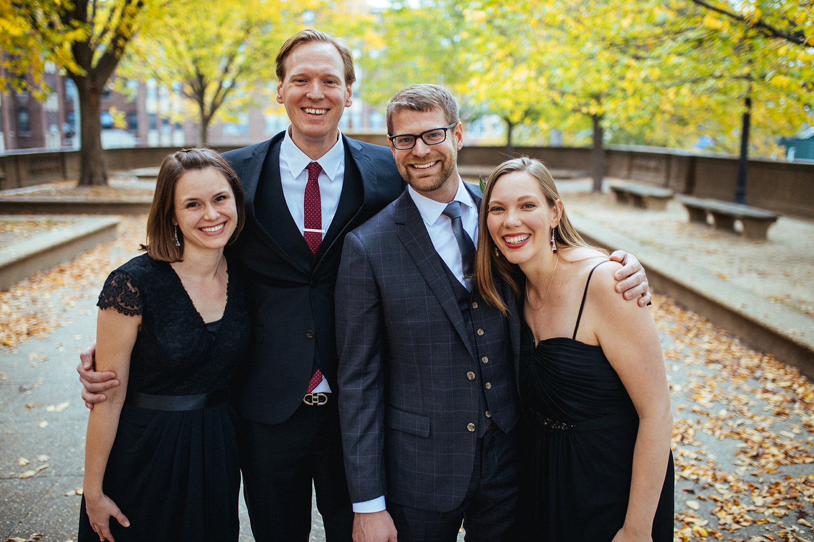 Groom and honor attendants in DC Shawnee Custalow wedding photography