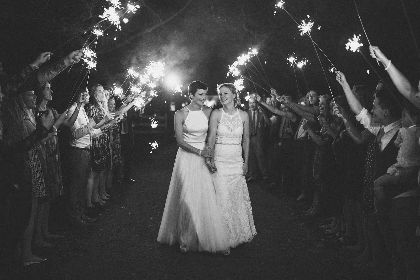 Newlyweds under sparklers in central VA Shawnee Custalow photography