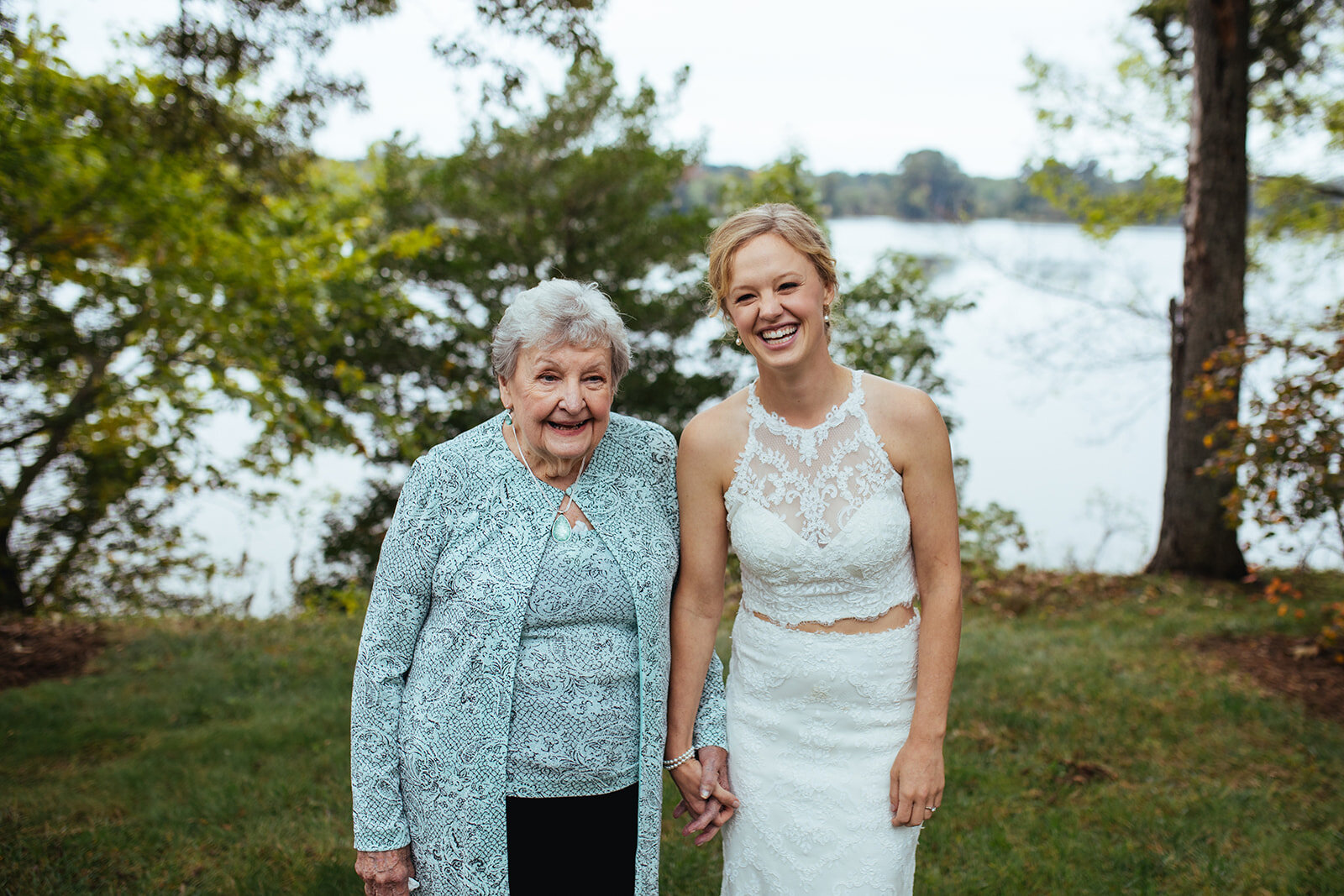 Bride and relative in central VA Shawnee Custalow wedding photography