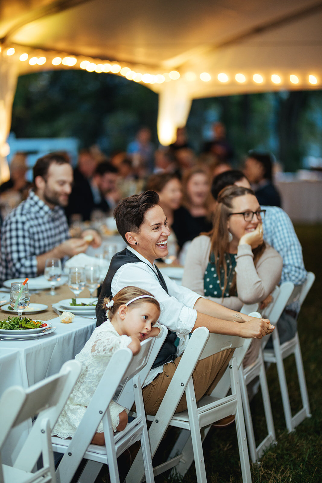 Wedding guests at reception in central VA Shawnee Custalow photography