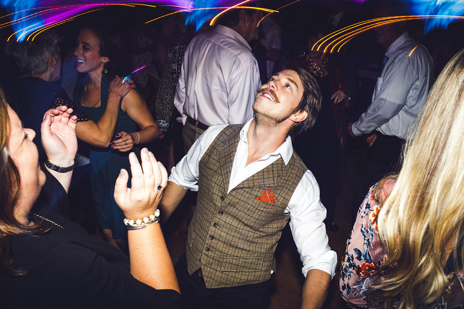 Wedding guests dancing in central VA Shawnee Custalow photography