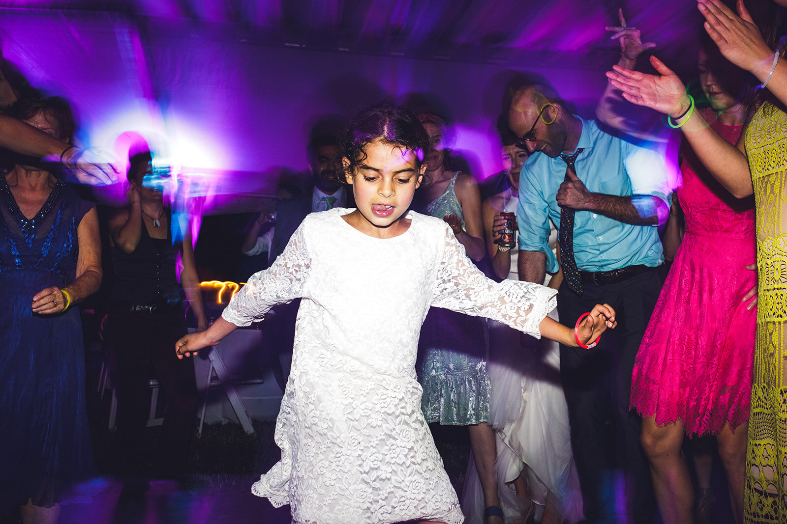 Child dancing at central VA wedding Shawnee Custalow photography