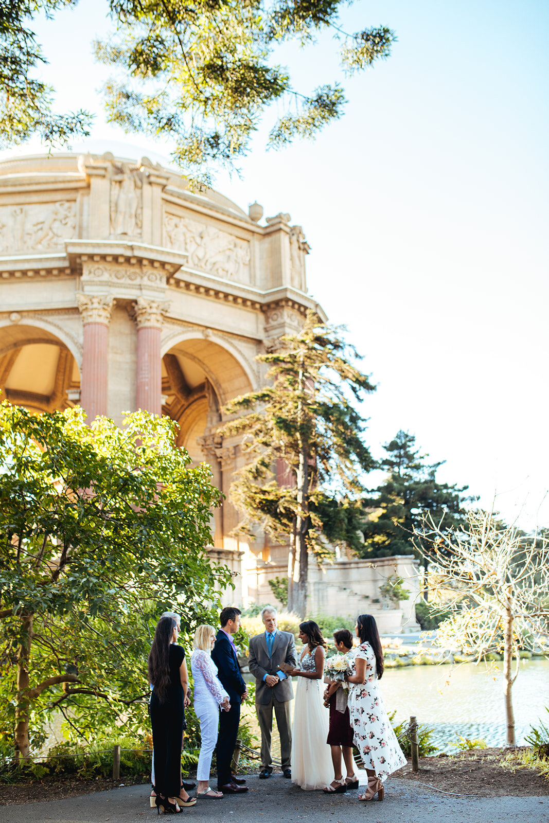 Micro wedding at the Palace of the Fine Arts San Fran Shawnee Custalow