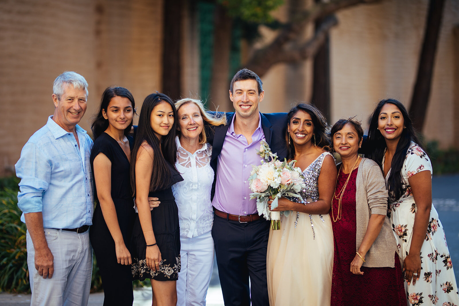 Newlyweds with wedding party in San Francisco CA Shawnee Custalow photography 