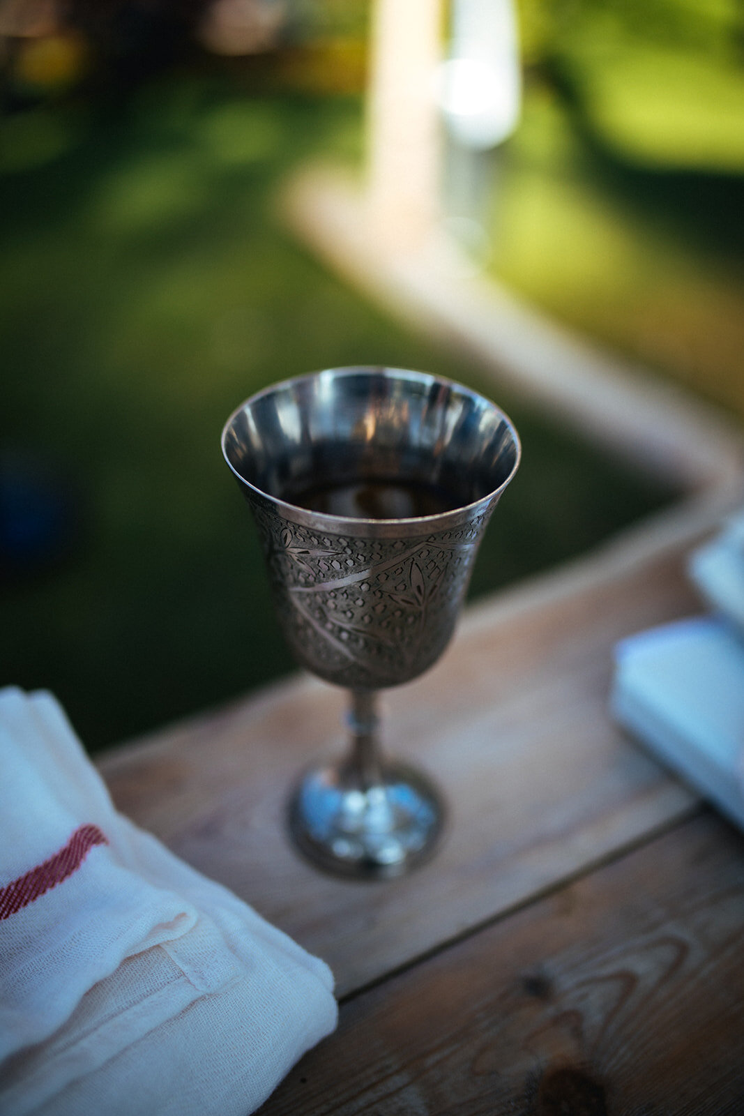 Marriage ritual cup in Cape Cod Shawnee Custalow wedding photography