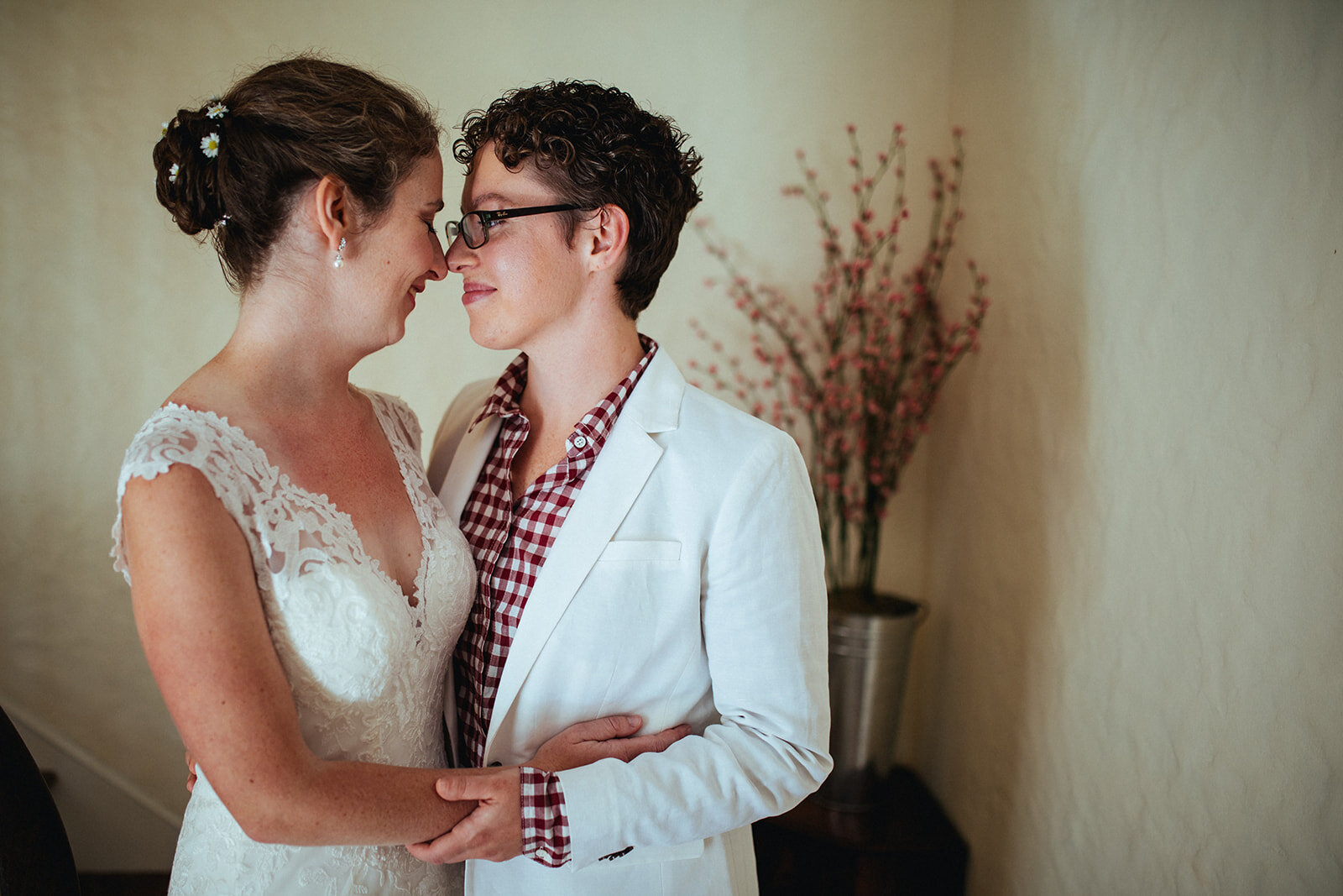 Future spouses embrace in Cape Cod home Shawnee Custalow photography