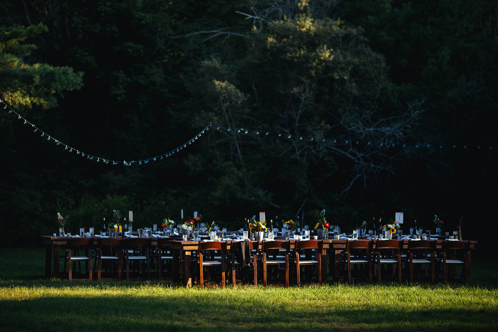 Wedding reception set up in Cape Cod Shawnee Custalow photography