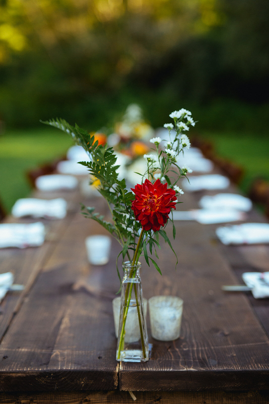 Vase with flowers at Cape Cod wedding Shawnee Custalow photography