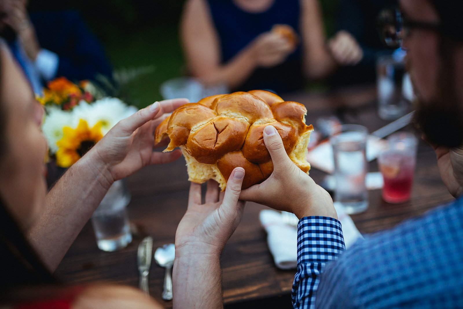 Challah bread at Cape Cod reception Shawnee Custalow photography