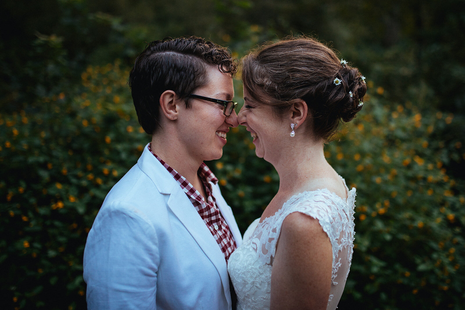 Queer newlyweds in Cape Cod Shawnee Custalow wedding photographer