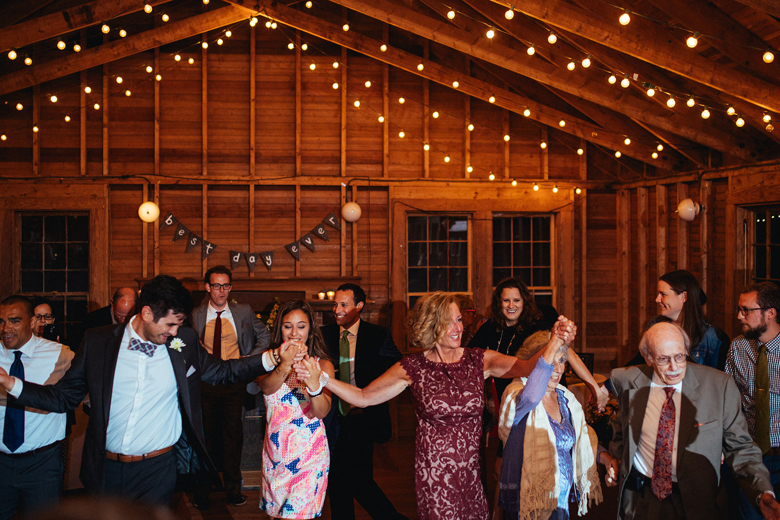 Wedding guests dance in Cape Cod Shawnee Custalow photography