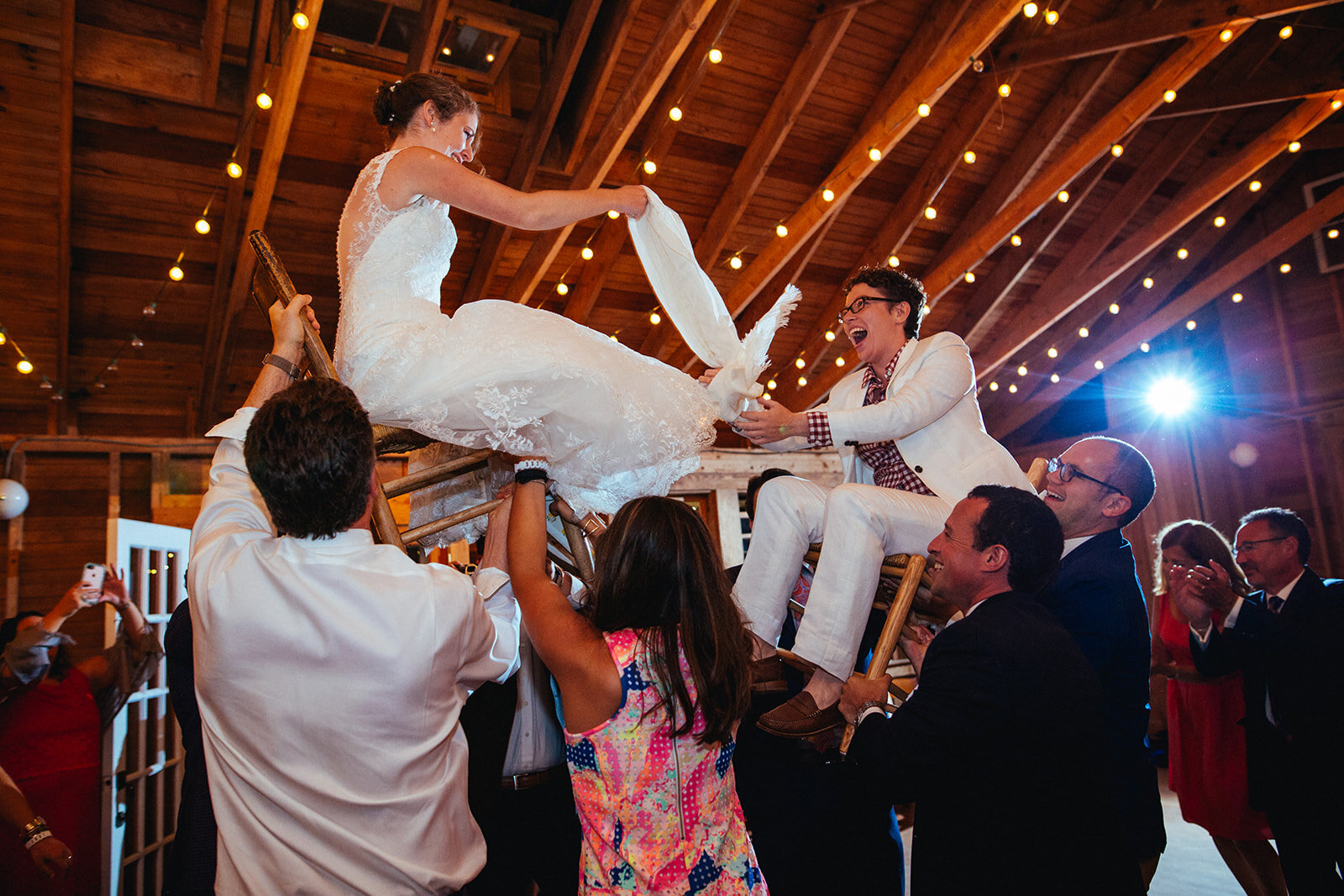 Newlyweds dance the horah in Cape Cod Shawnee Custalow photography