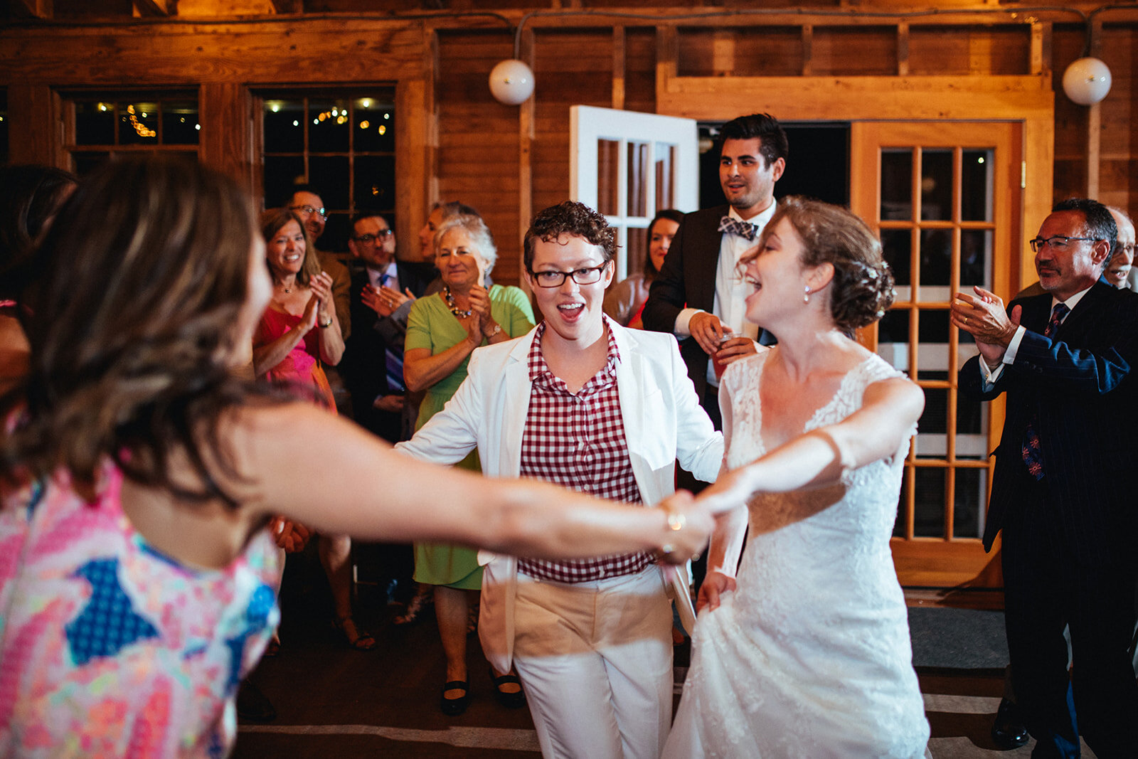 Newlyweds dance the horah in Cape Cod Shawnee Custalow photography