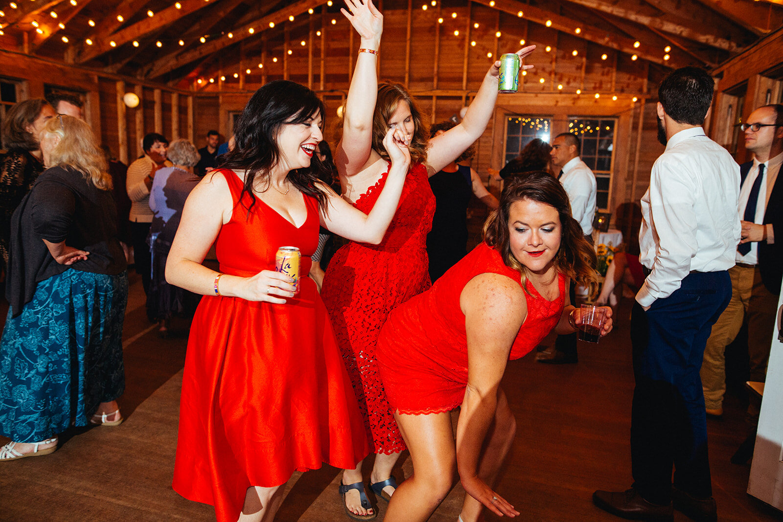 Wedding guests dance in Cape Cod Shawnee Custalow photography