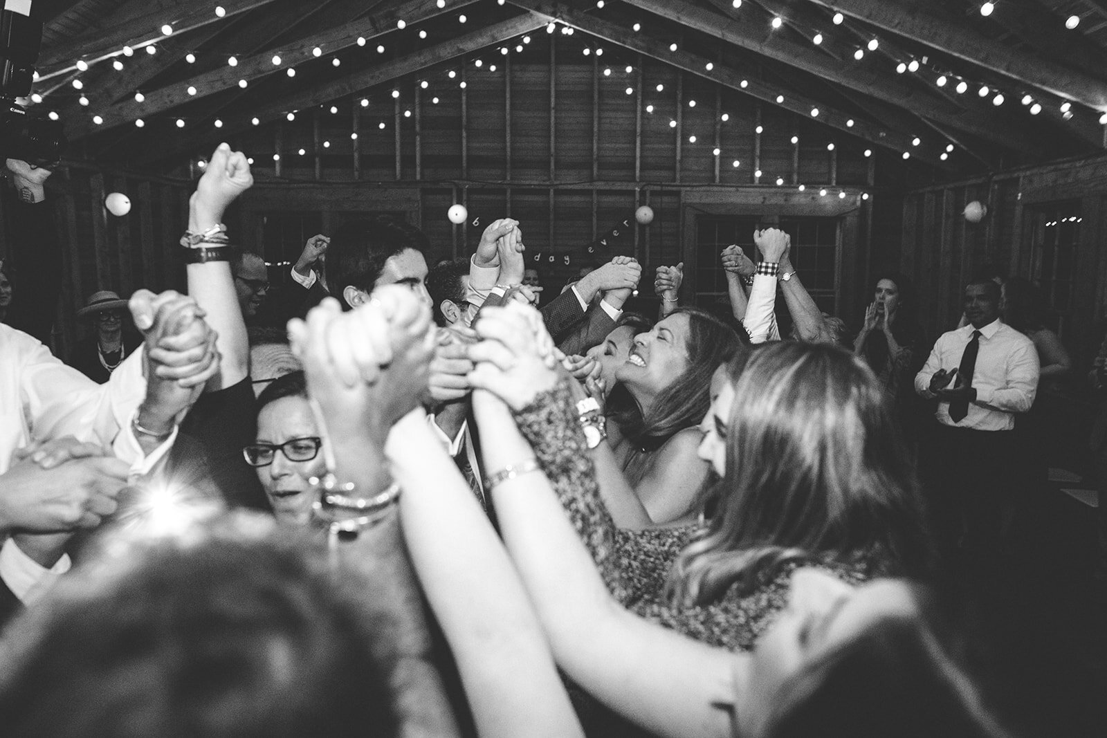 Wedding guests dance in Cape Cod Shawnee Custalow photography