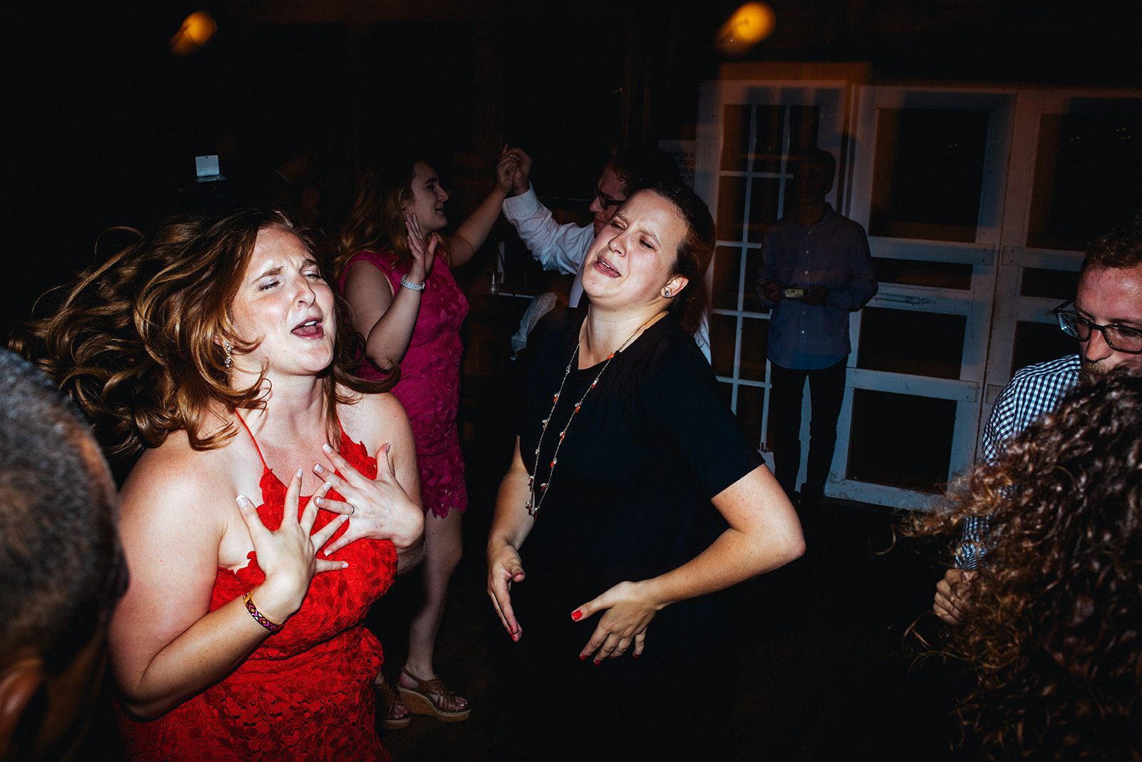 Wedding guests dancing in Cape Cod Shawnee Custalow photography