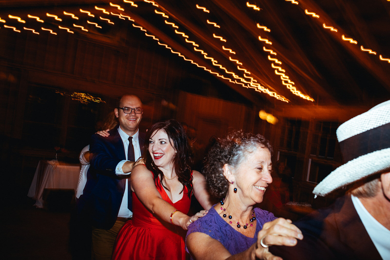 Wedding guests dancing in Cape Cod Shawnee Custalow photography