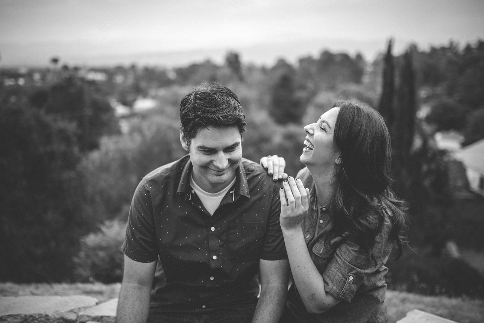 Newly engaged couple in Studio City LA Shawnee Custalow photography