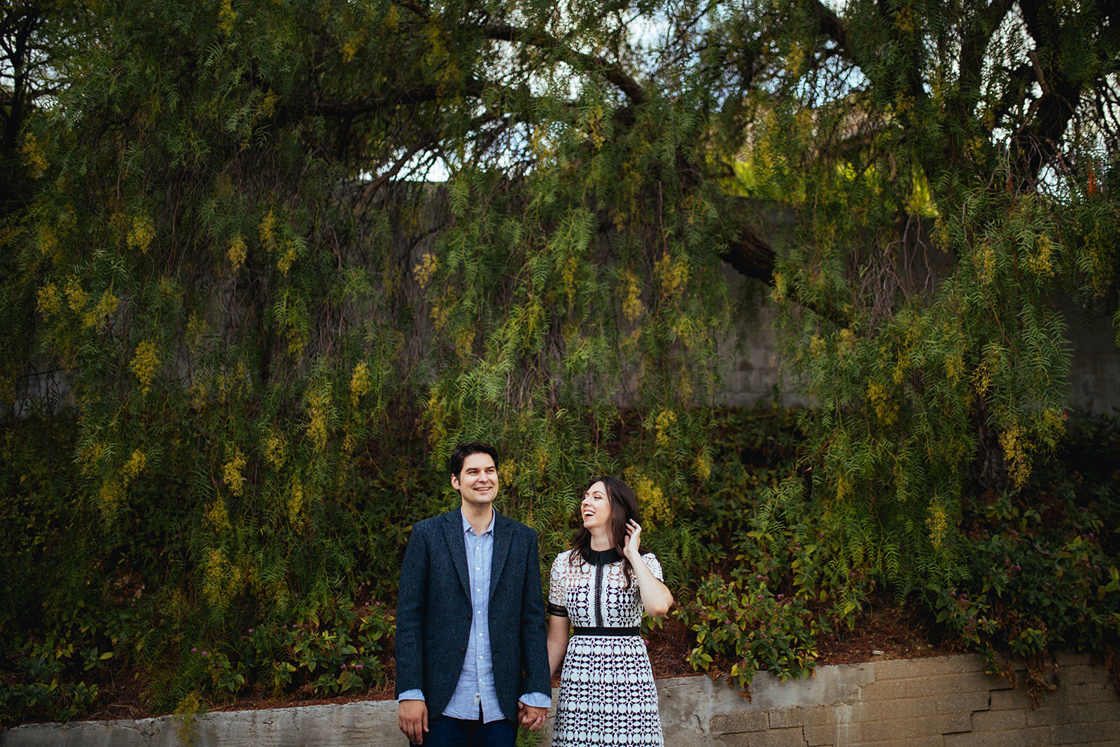 Happily engaged couple in Studio City LA Shawnee Custalow photography