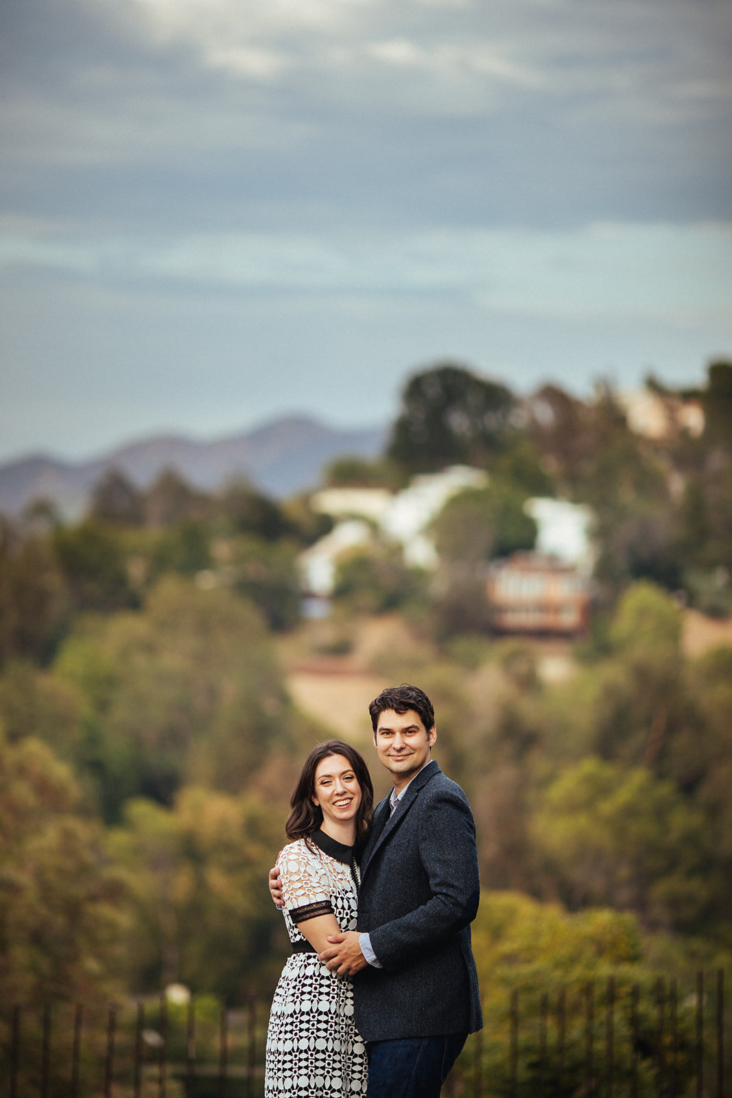 Happily engaged couple in Studio City LA Shawnee Custalow photography