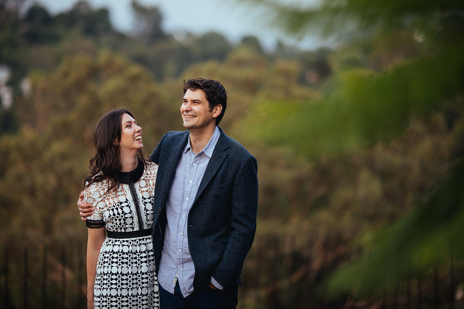 Happily engaged couple in Studio City LA Shawnee Custalow photography