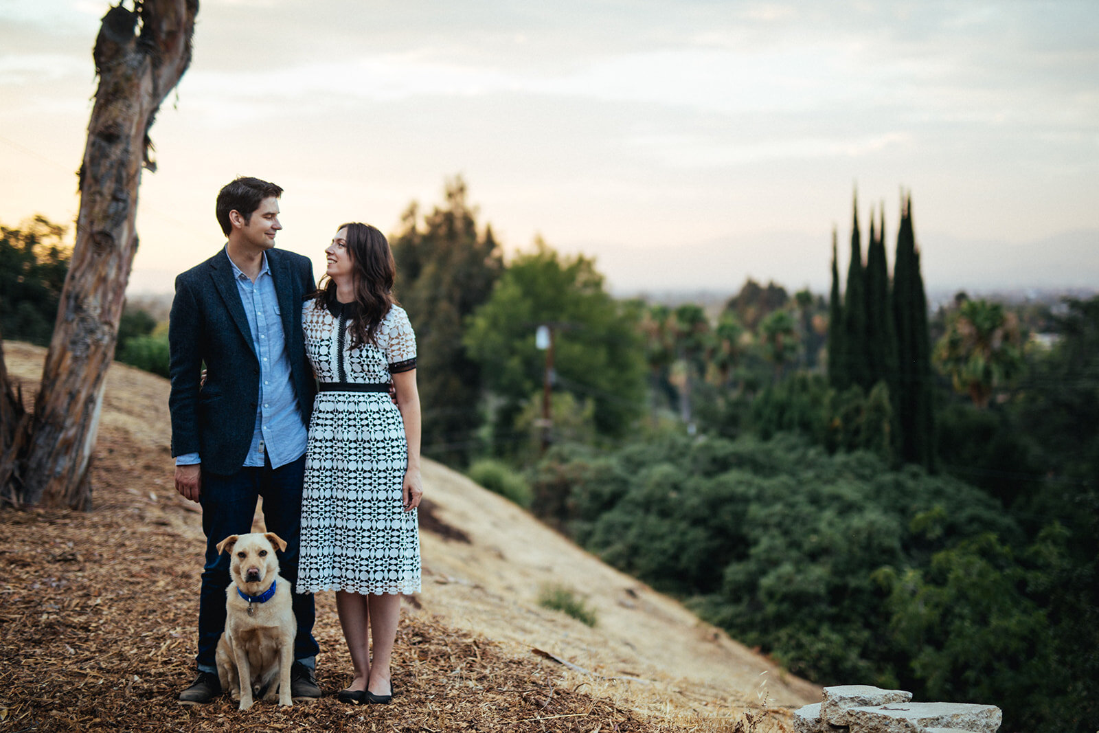 Couple with pet dog in Studio City LA Shawnee Custalow photography