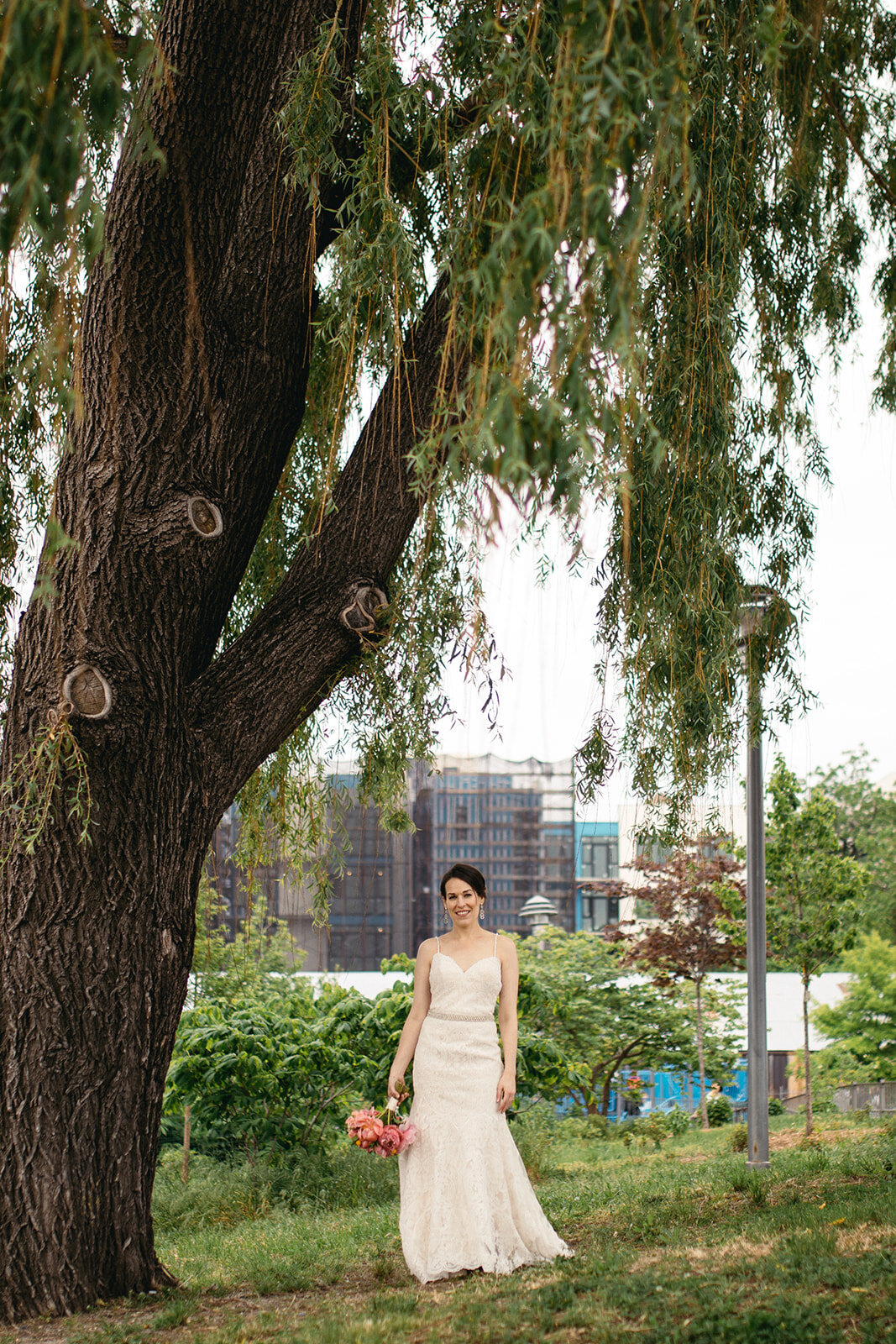 Future spouse under a tree in Brooklyn NY Shawnee Custalow wedding photography