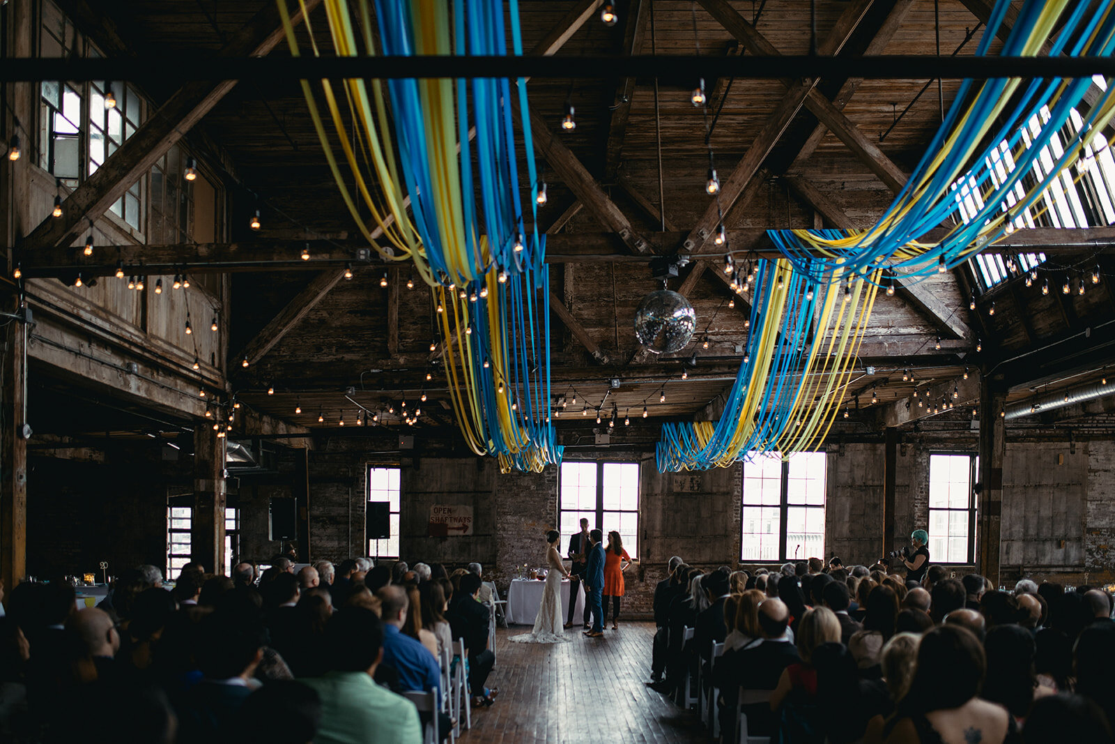 Wedding ceremony at The Greenpoint Loft Brooklyn NY Shawnee Custalow photography