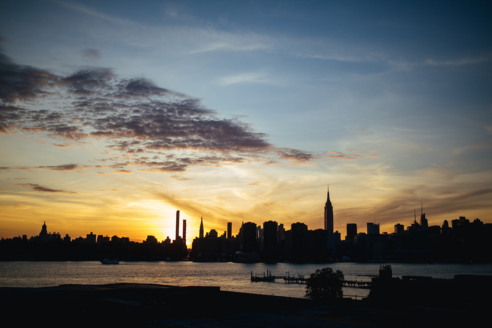 Sunset over the New York City Skyline Shawnee Custalow queer wedding photographer