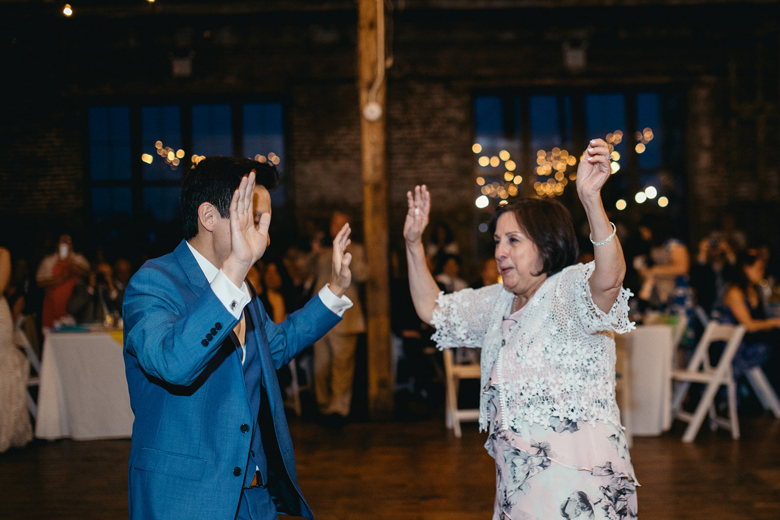 Groom and mother dancing at the Greenpoint Loft Brooklyn NYC Shawnee Custalow photography