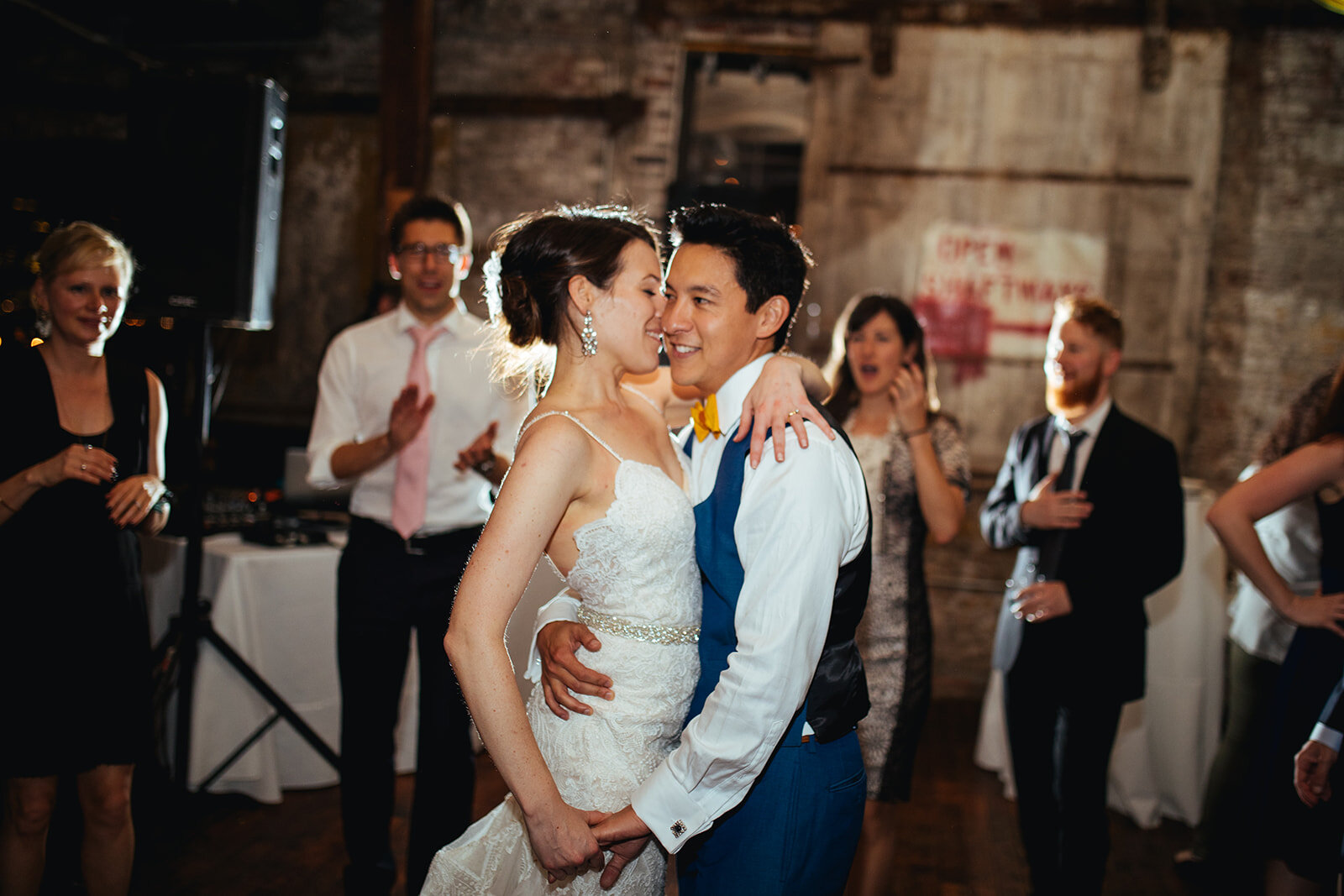 Newlyweds dancing at the Greenpoint Loft Brooklyn NYC Shawnee Custalow photography
