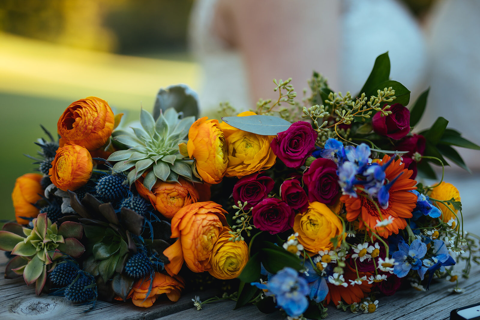 Lush floral bouquets in Gaithersburg MD Shawnee Custalow queer wedding photographer