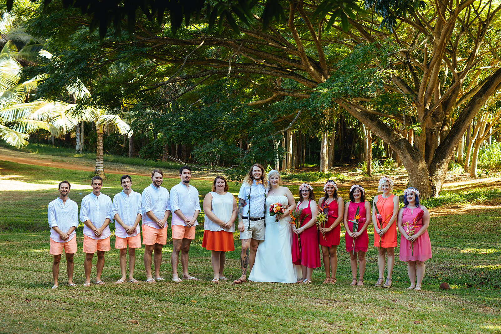 Wedding party in Kauai Hawaii Shawnee Custalow queer wedding photographer