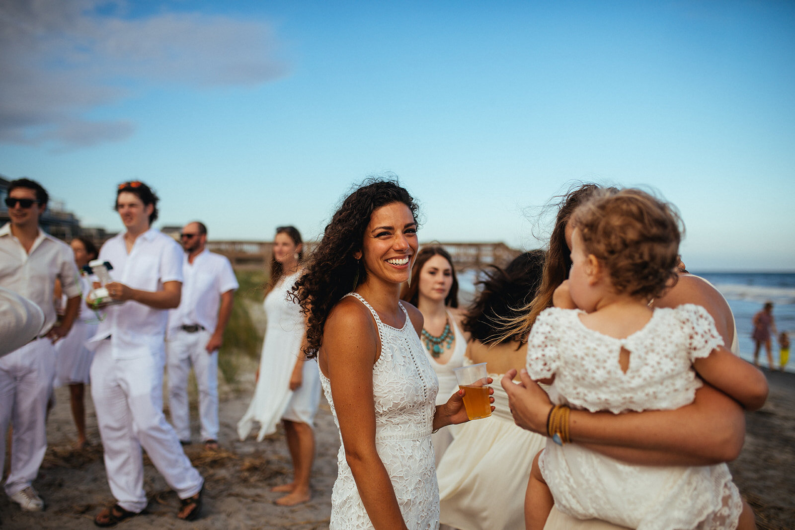 Wedding guests on Folly Beach Shawnee Custalow wedding photography