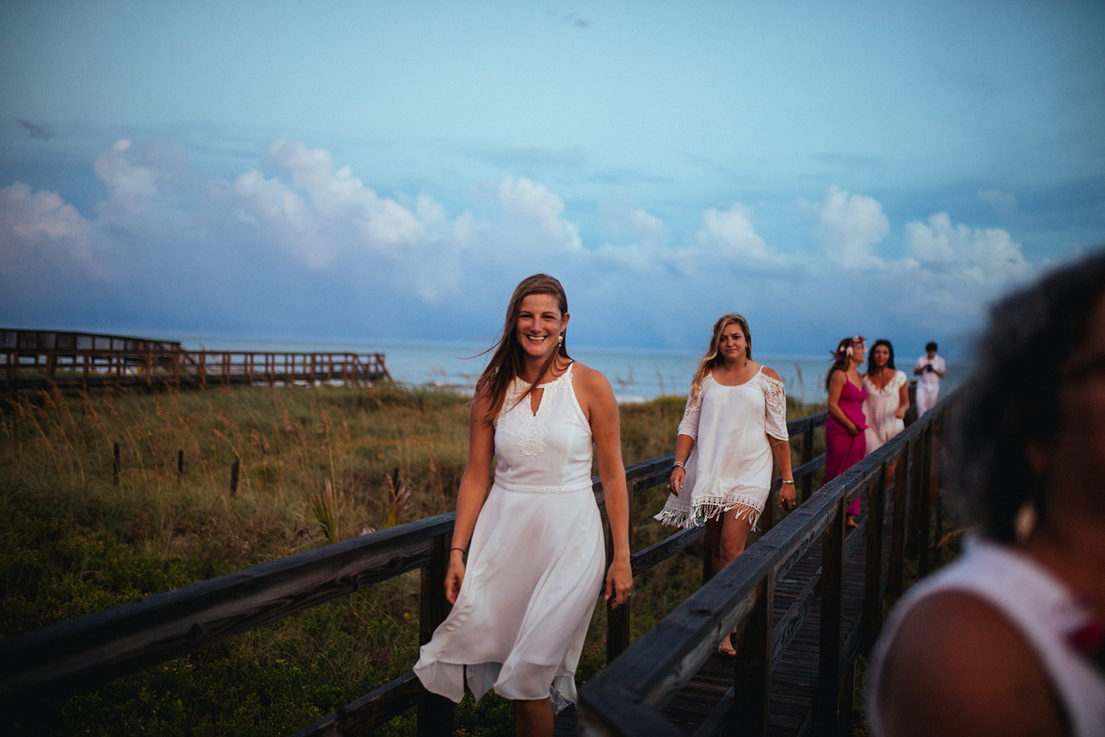 Wedding guests on Folly Beach SC Shawnee Custalow photography
