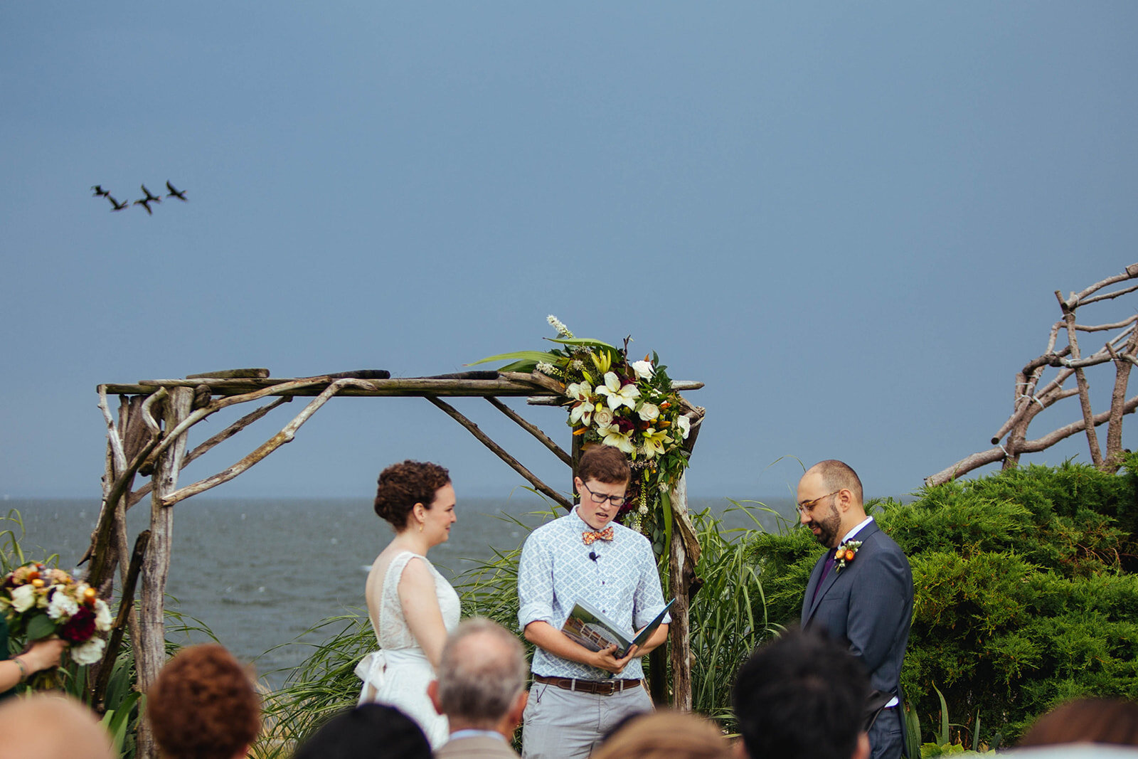 Bride and groom getting married on Tilghman Island MD Shawnee Custalow photography