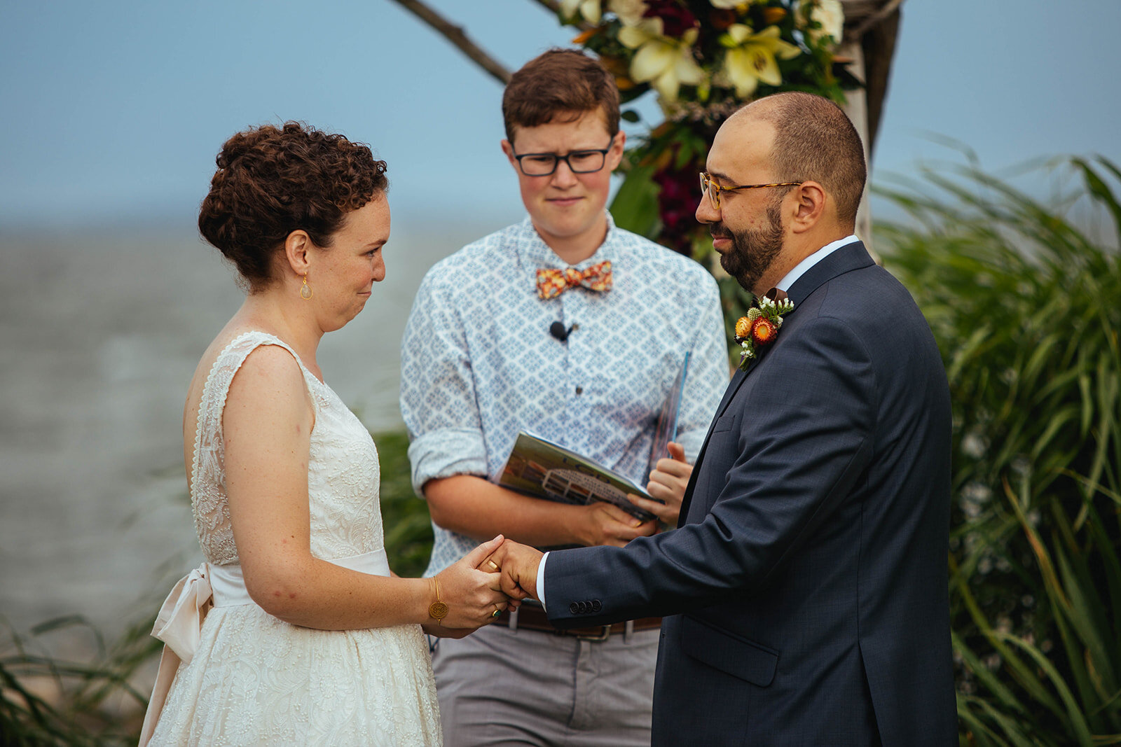 Couple getting married on Tilghman Island MD Shawnee Custalow photography
