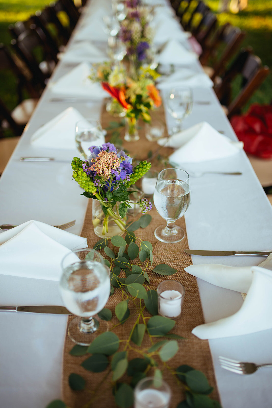 Wedding reception table at Black Walnut Point Inn MD Shawnee Custalow photography