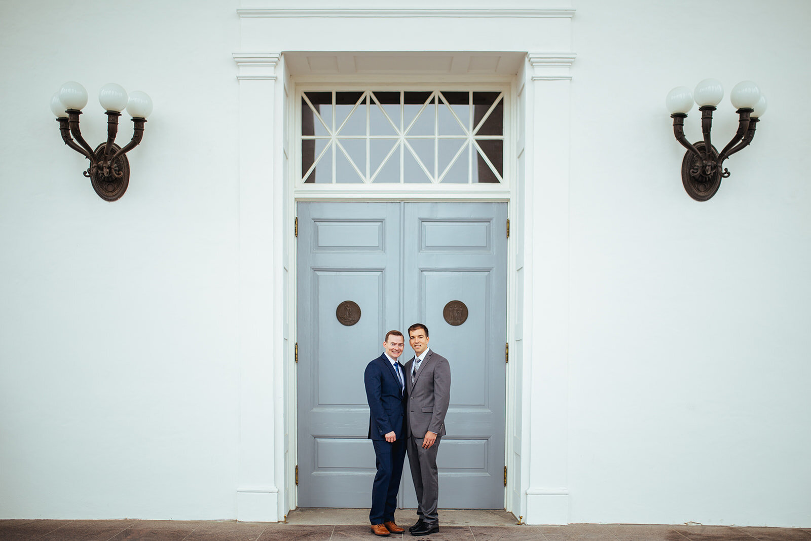 LGBTQ couple at Richmond VA Capitol Building Shawnee Custalow queer wedding photography