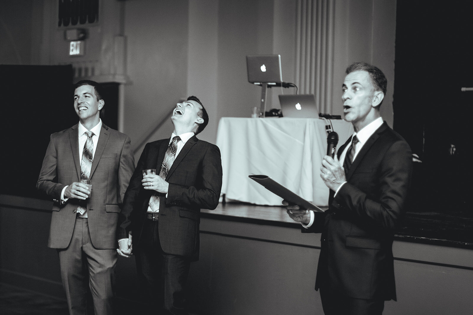 Guest speaking at Robinson Theater wedding reception RVA Shawnee Custalow photography