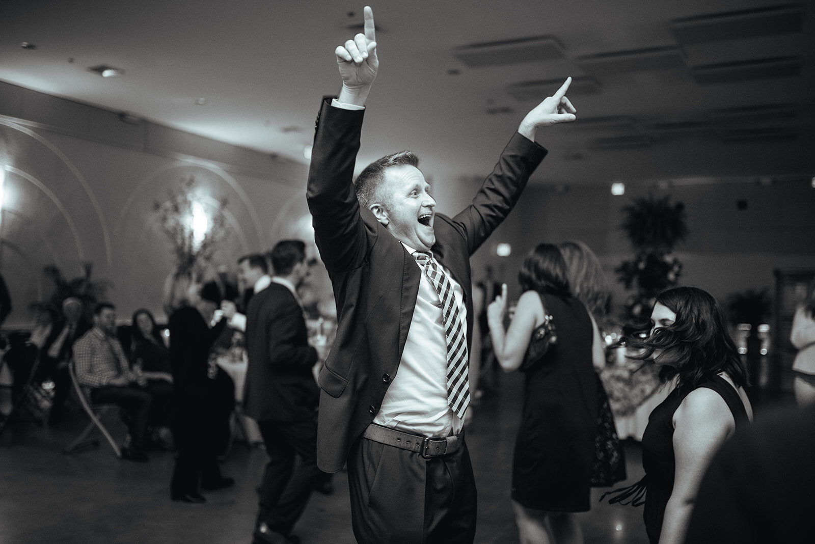 Wedding guests dancing at Robinson Theater Richmond VA Shawnee Custalow photography