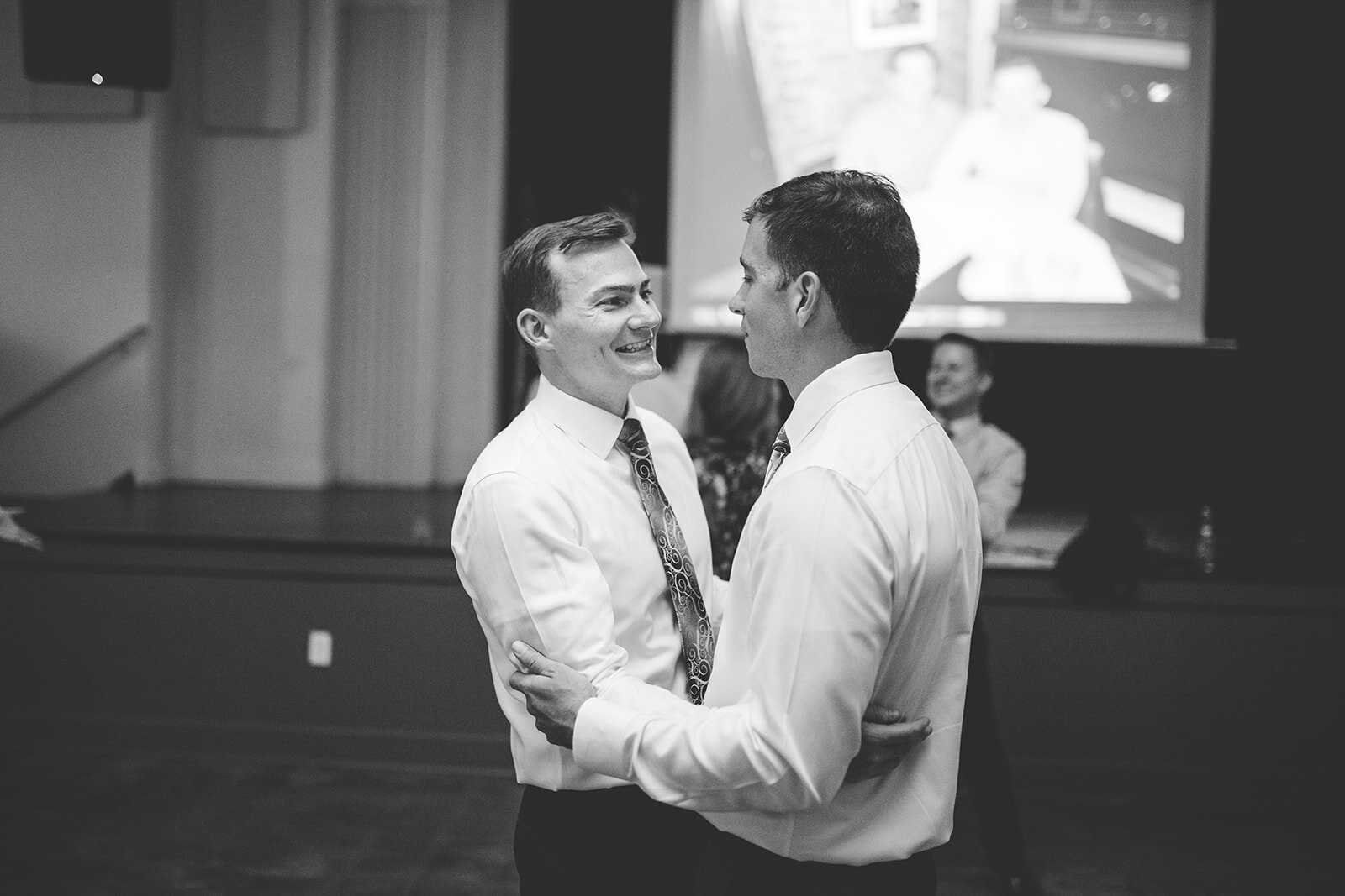 Queer Newlyweds dancing at Robinson Theater RVA Shawnee Custalow wedding photography