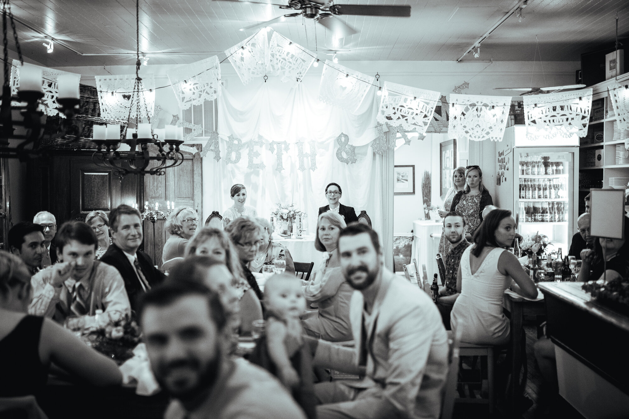 Wedding reception at Gather at the Hallsboro Store VA Shawnee Custalow photography