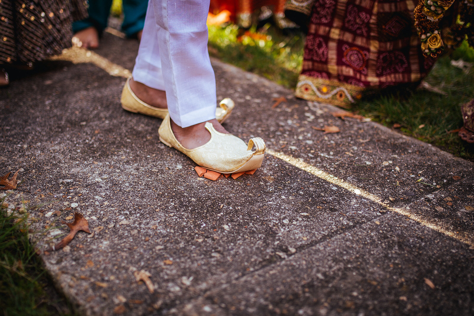 Indian Groom in traditional shoes in Richmond VA Shawnee Custalow wedding photography