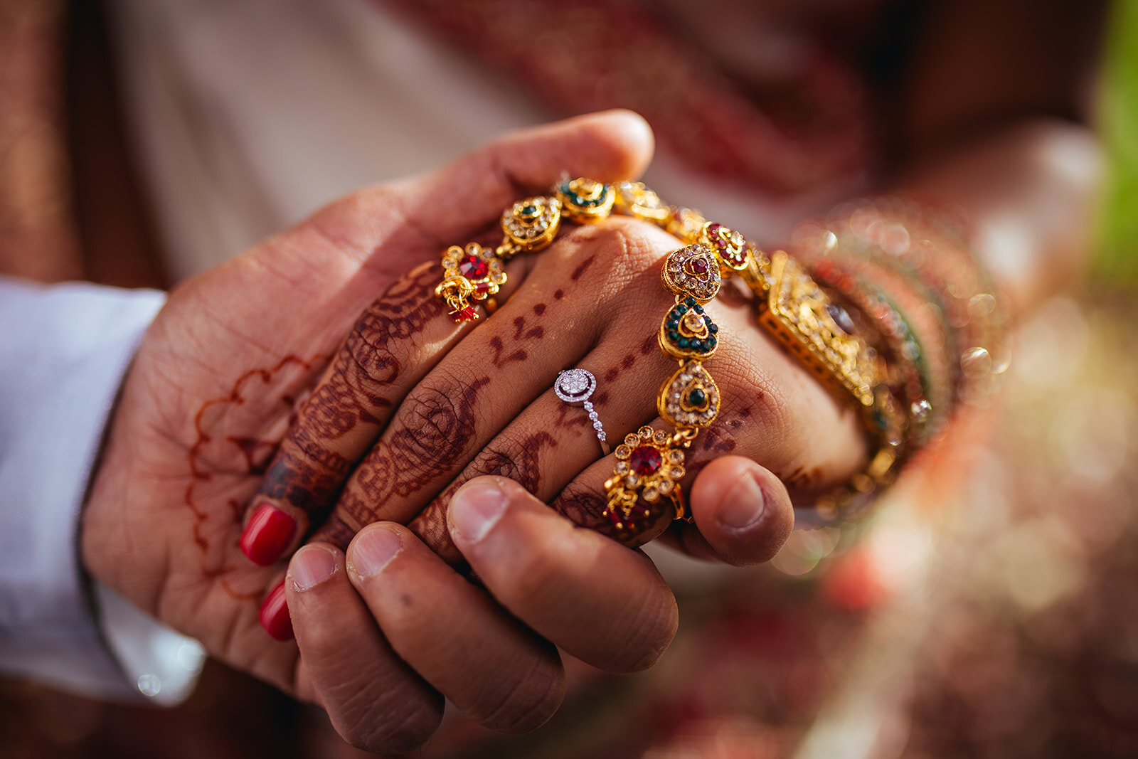 Brides henna covered hand with wedding ring in Richmond VA Shawnee Custalow photography