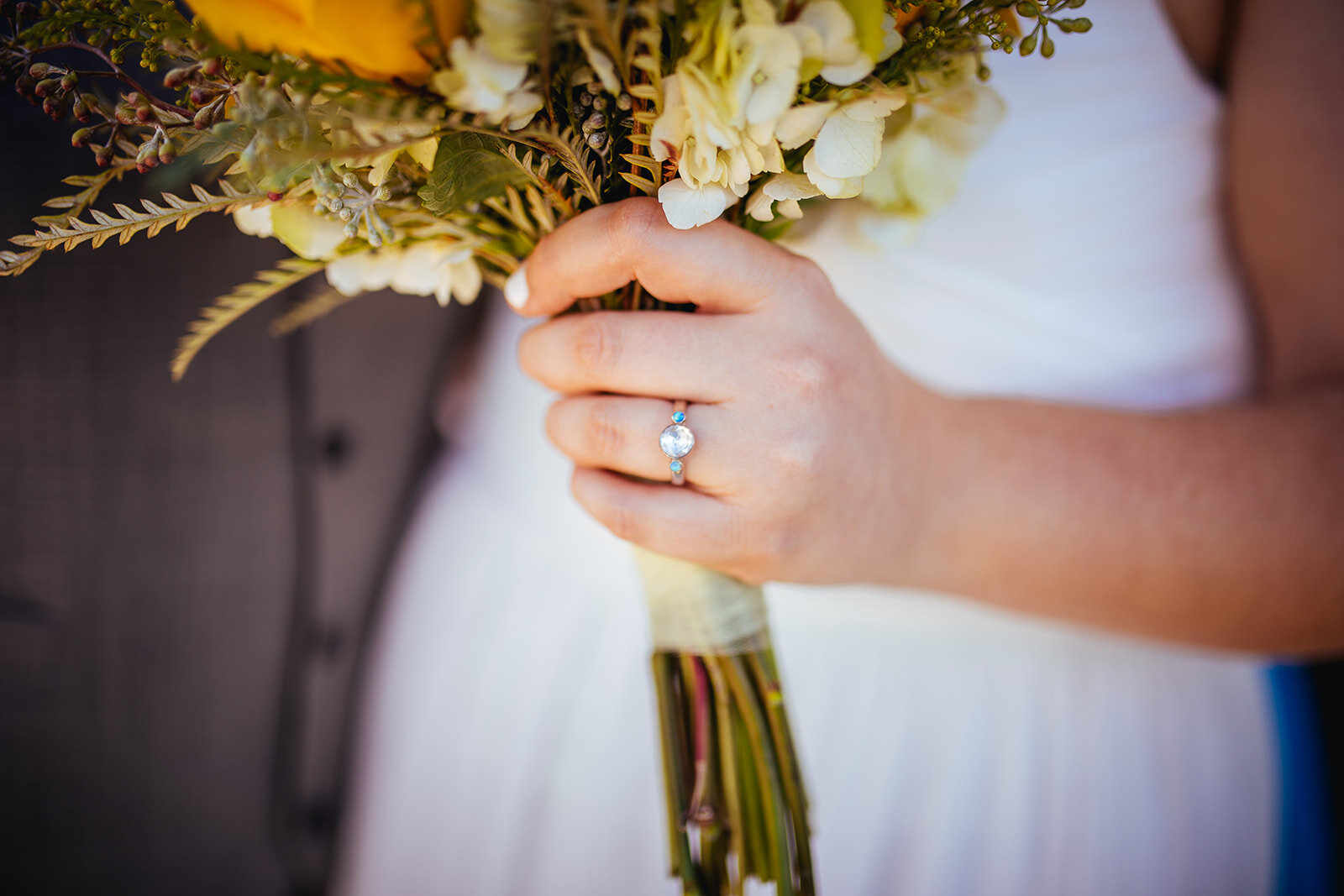 Detail of future spouses wedding ring in Norfolk VA Shawnee Custalow photography