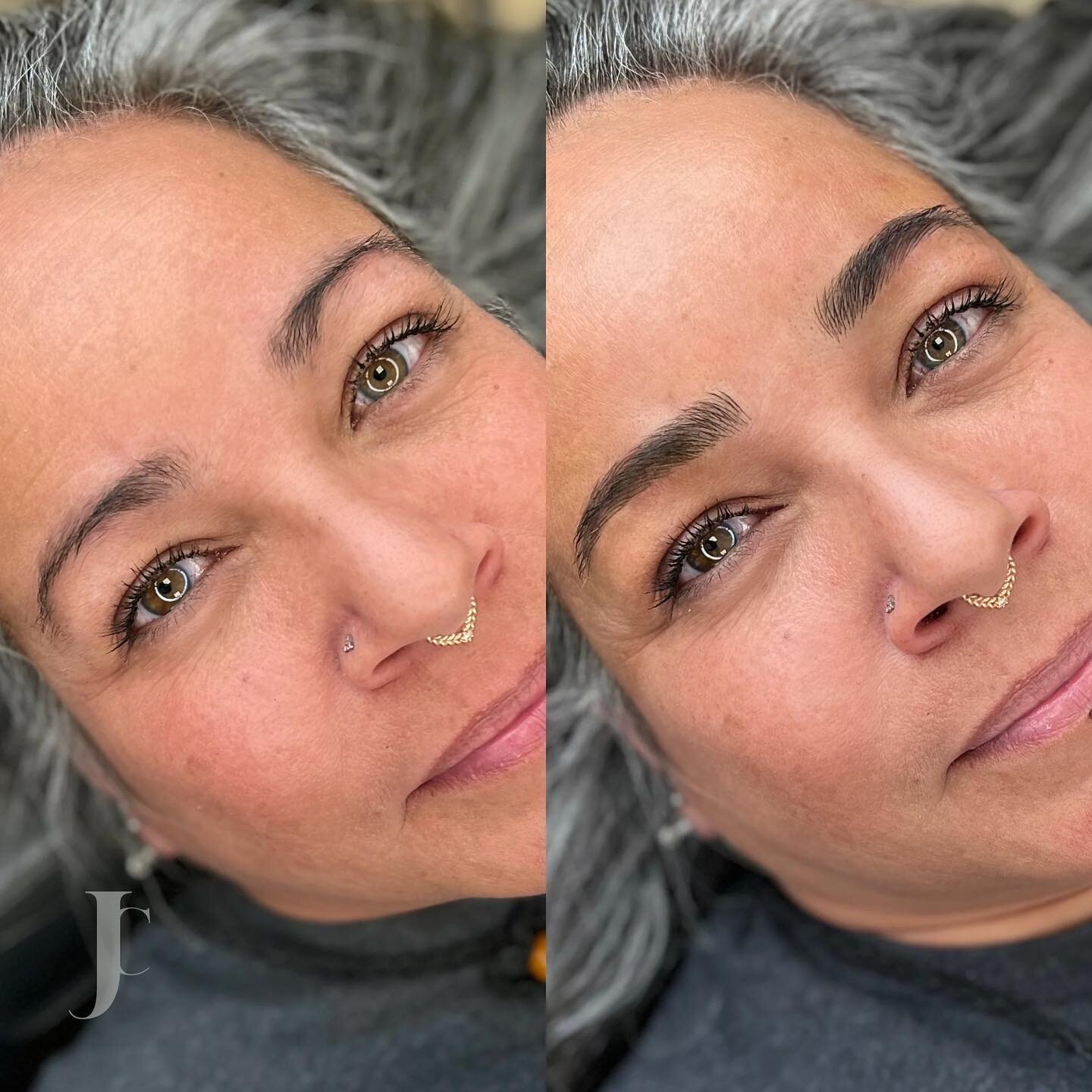 Have your brows thinned out over time? Let&rsquo;s restore them back to their original glory with a combo brow! 🙌🏼

Products used: 
@bowleresthetics .16mm 18u blade, candy cleanse, comfort candy numbing, aftercare balm
@browdaddy 1:1 schokolade &am